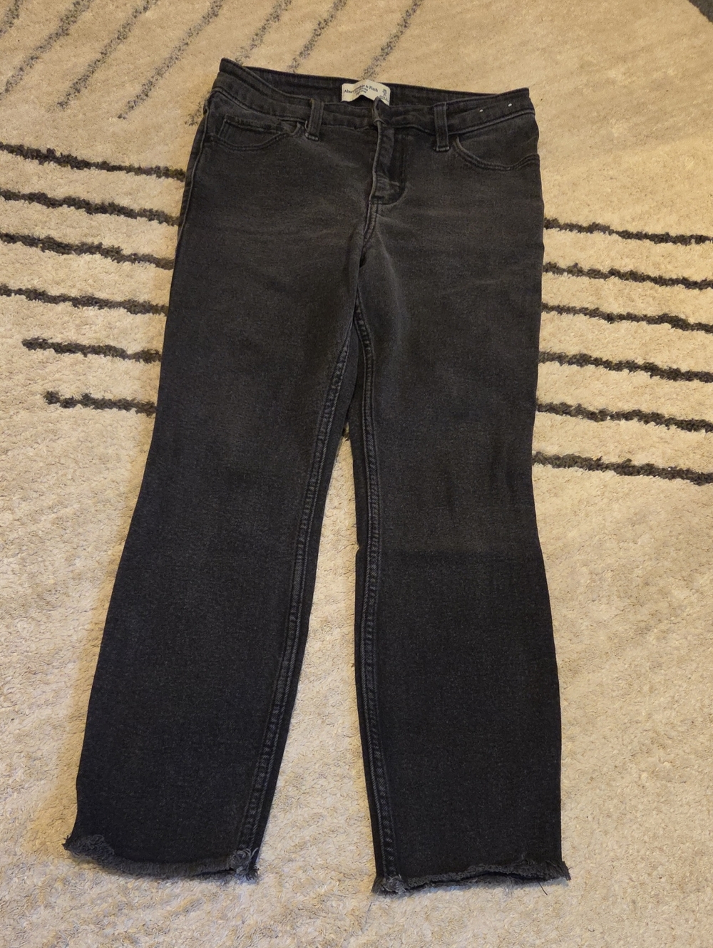 Abercrombie & Fitch Black Washed Skinny Straight-Leg Jeans